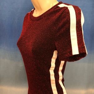 Red Shimmery Bodycon with Stripes